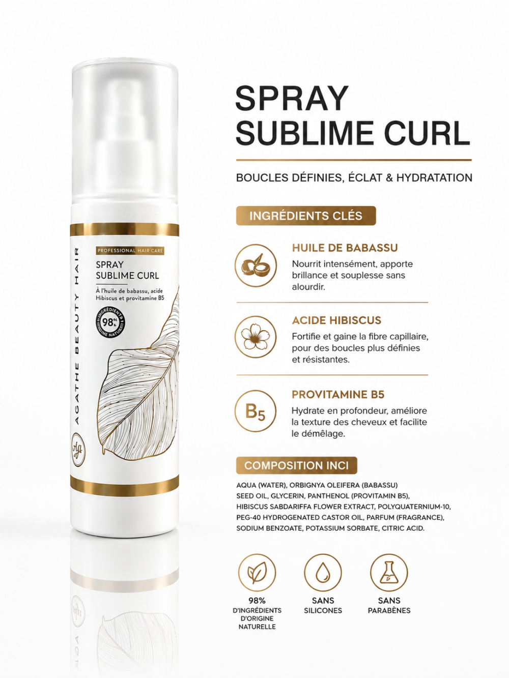 Spray sublime curl hydratant de boucles Spray sublime curl hydratant de boucles
