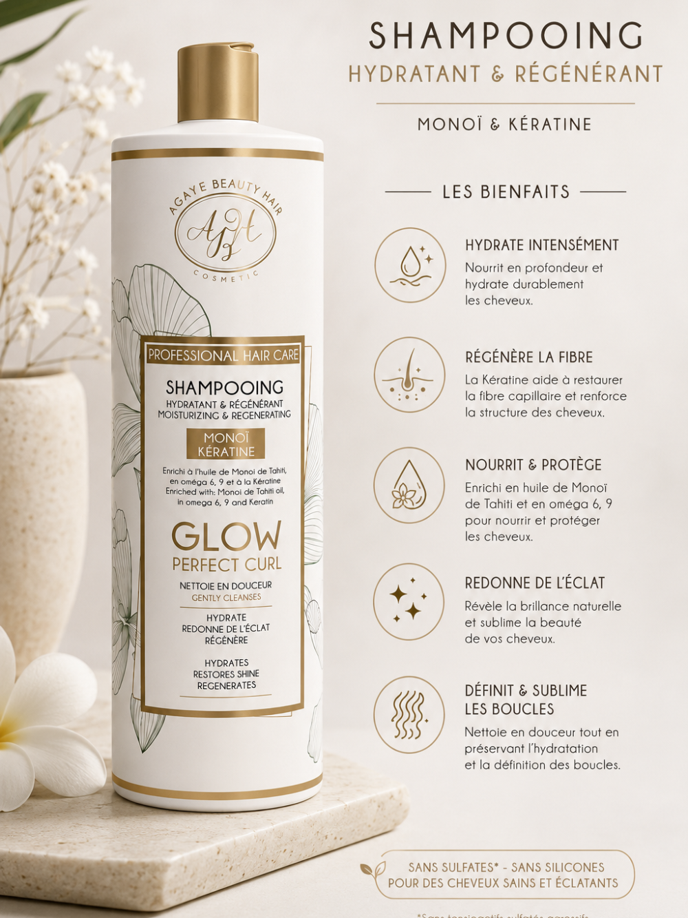 file_0000000024c481f4af6b32dc28c25b6f Shampooing Hydratant glow perfect curl à l'huile de monoï et kératine – 500 ML – Agathe Beauty Hair, photo 2