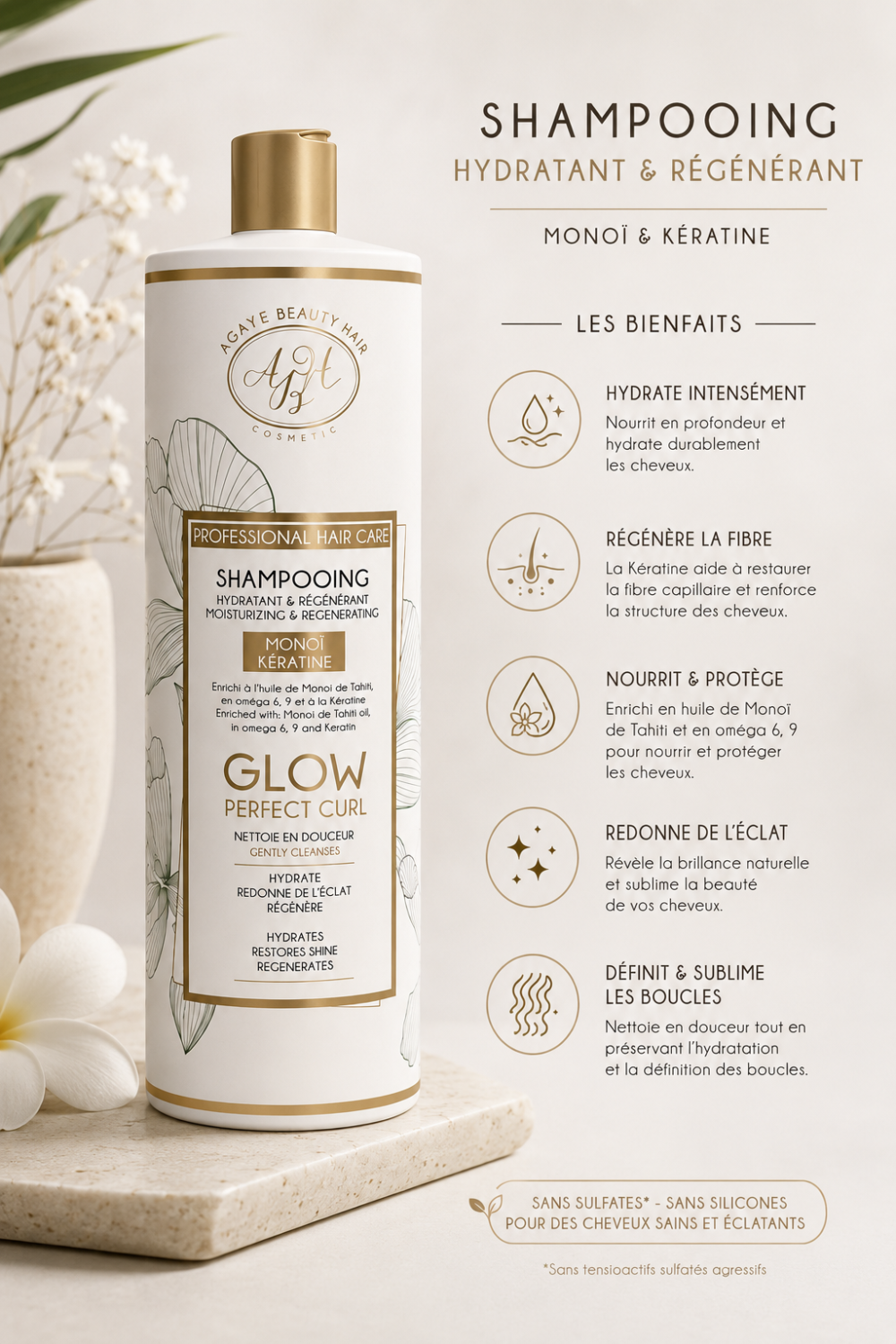 file_0000000024c481f4af6b32dc28c25b6f Shampooing Hydratant glow perfect curl à l'huile de monoï et kératine – 500 ML – Agathe Beauty Hair, photo 2