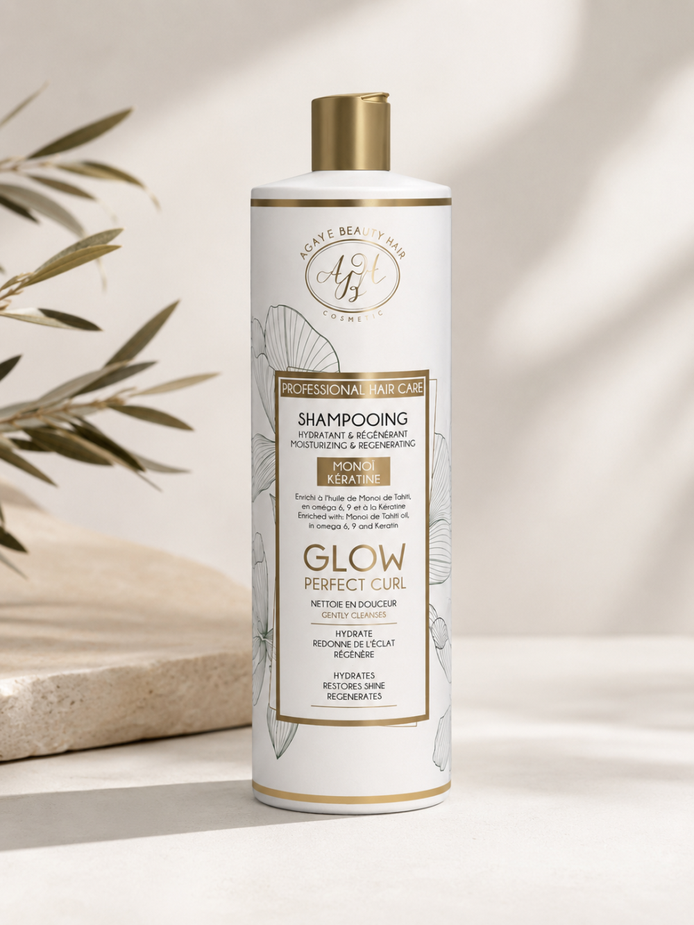 file_000000008afc820ab90dbd8b67ee9928 Shampooing Hydratant glow perfect curl à l'huile de monoï et kératine – 500 ML – Agathe Beauty Hair, photo 3