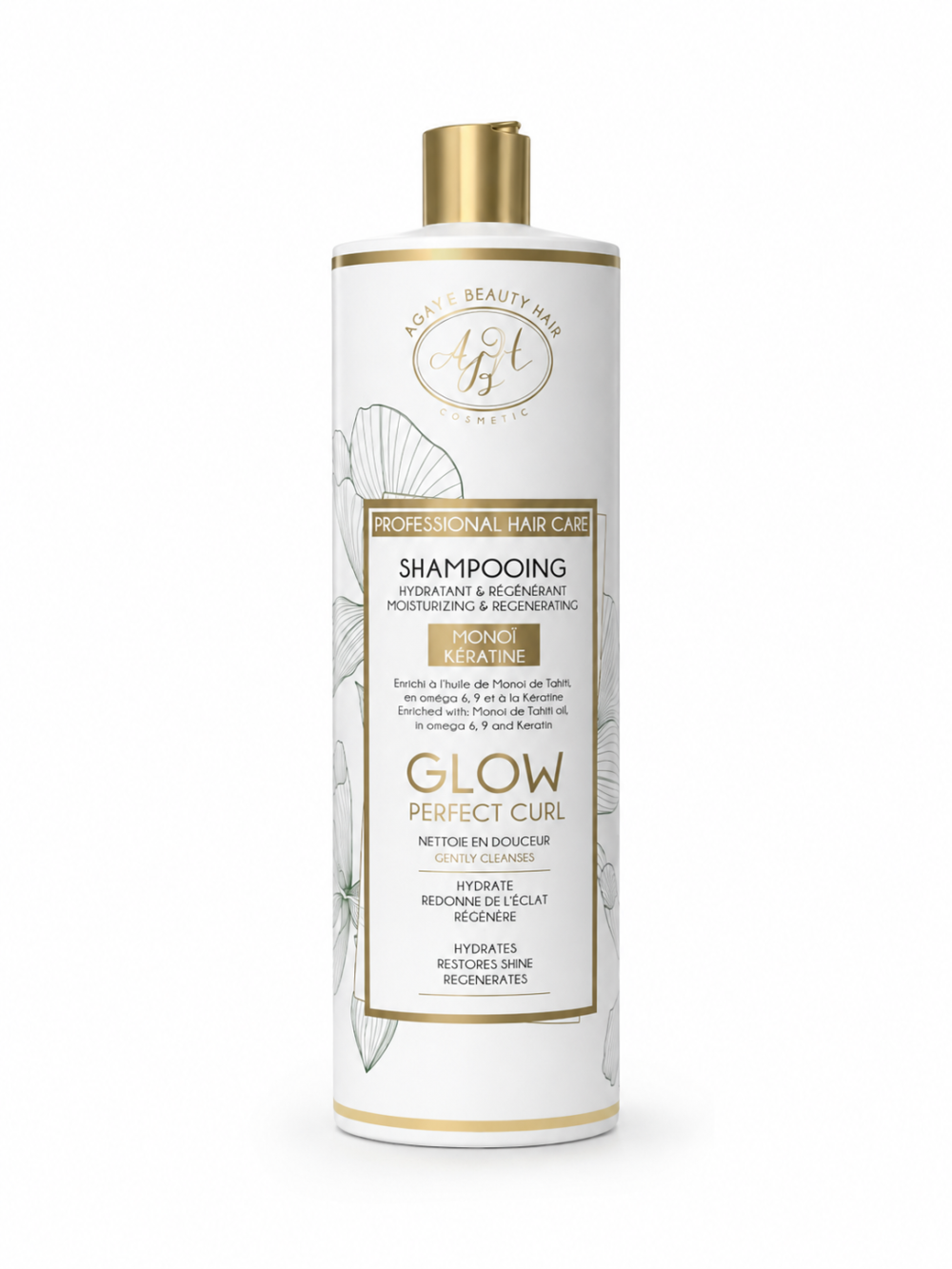 Shampooing Hydratant glow perfect curl à l'huile de monoï et kératine – 500 ML – Agathe Beauty Hair