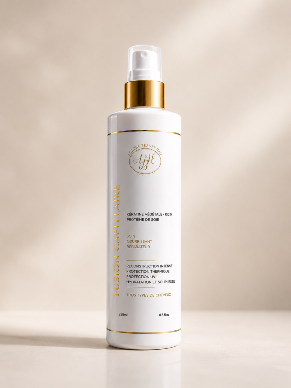 FUSION CAPILLAIRE – Crème Nourrissante, Reconstructrice & Réparatrice avec Protection UV – Agathe Beauty Hair
