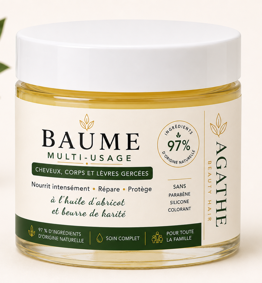 Baume Multi-Usages / cheveux, peau et lèvres gercées – Agathe Beauty Hair