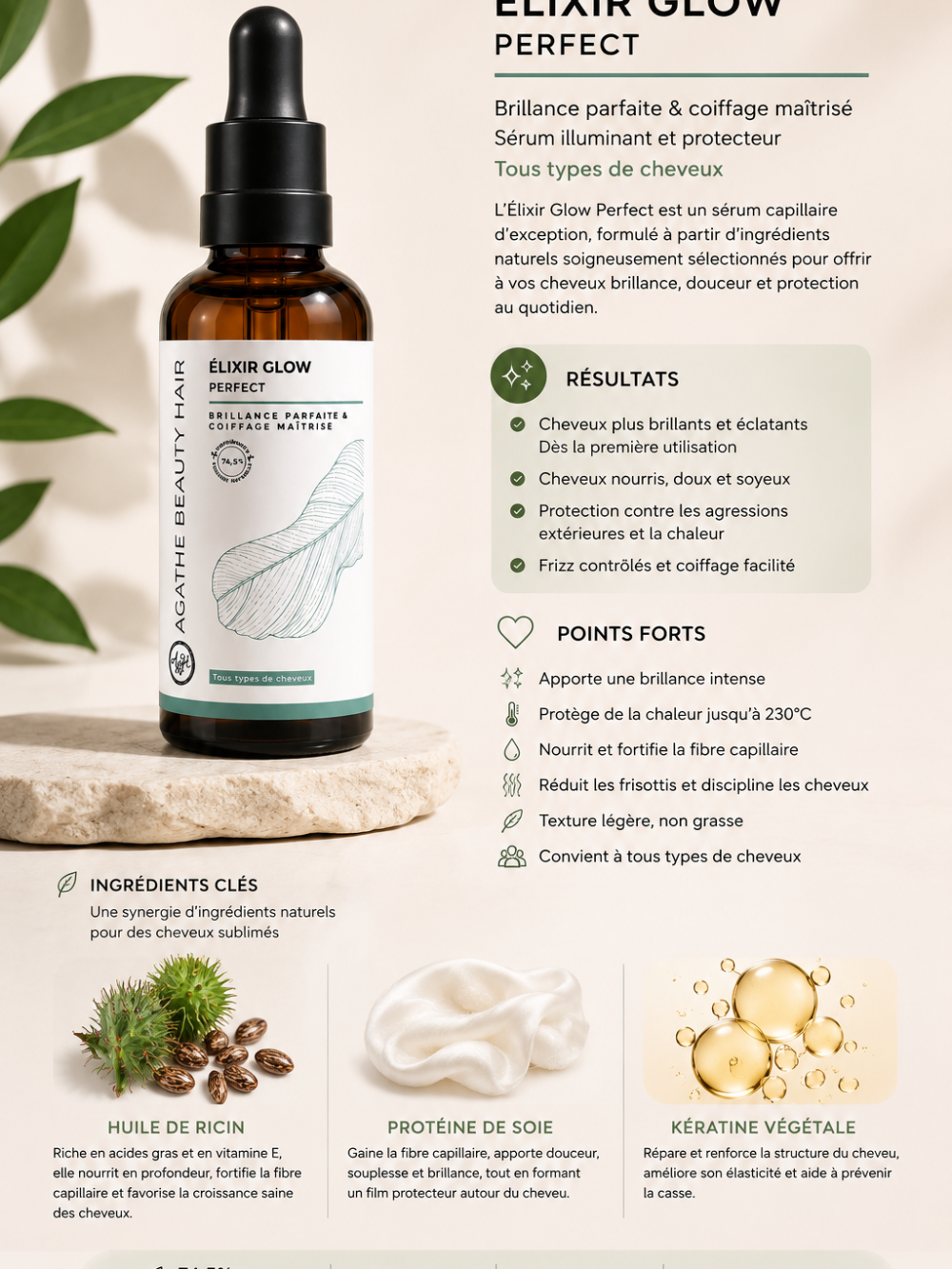 Élixir Glow Perfect : brillance & hydratation – Agathe Beauty Hair, photo 2