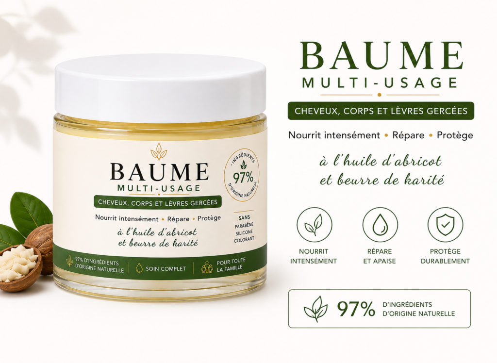 Baume Multi-Usages Karité et huile d'abricot 
