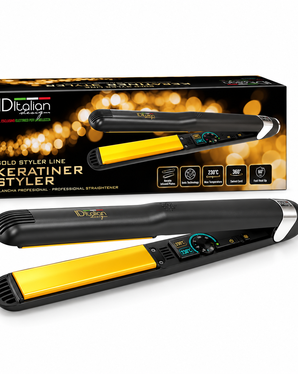 Lisseur professionnel Gold Styler Keratiner – Italian Design