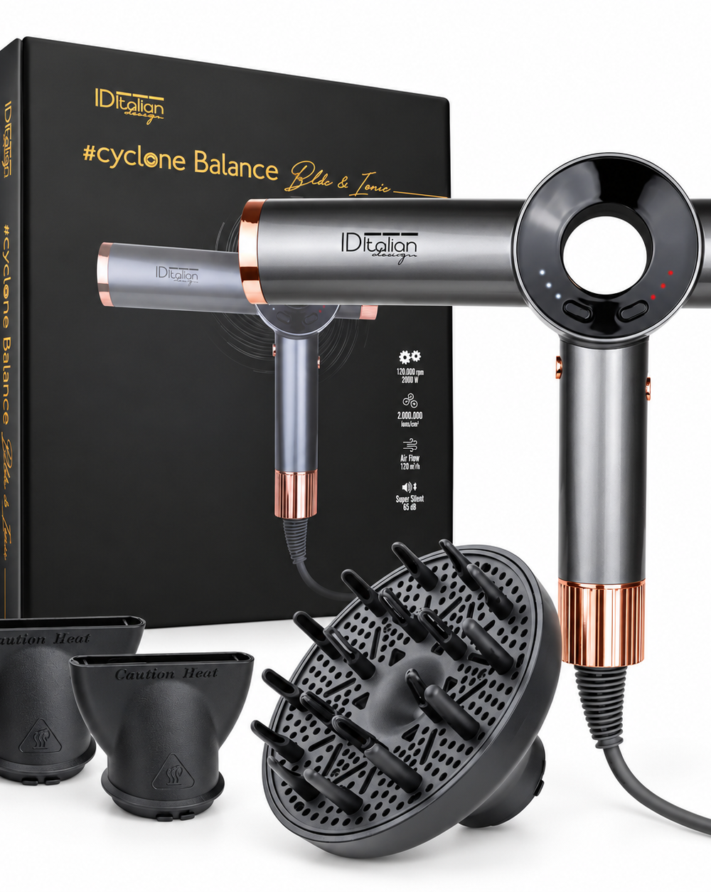 Sèche-cheveux professionnel Cyclone Balance BLDC – Italian Design
